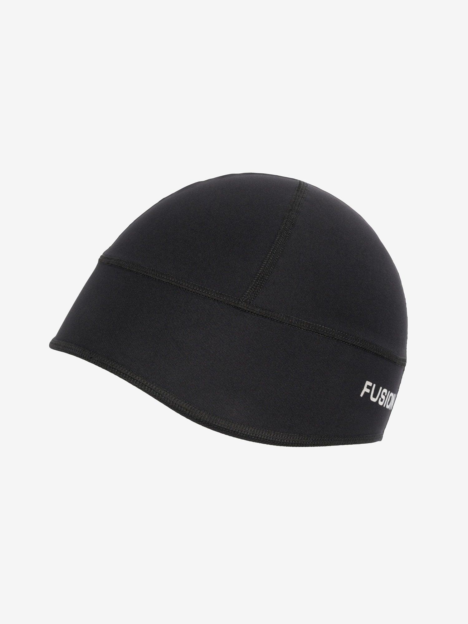 Fusion Cycling Beanie i sort med reflekslogo i nakken